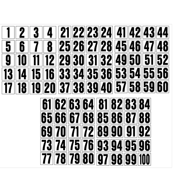 Consecutive Numbers Black on White