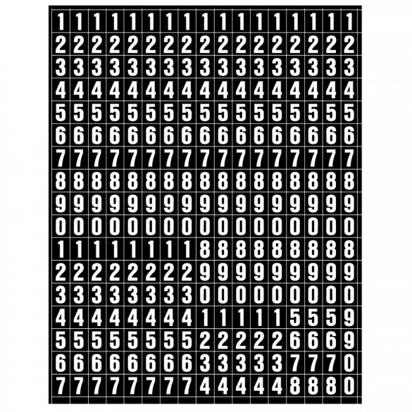 quickset .50 inchCOMBO NUMBER SHEET WHITE ON BLACK JPEG-585x585