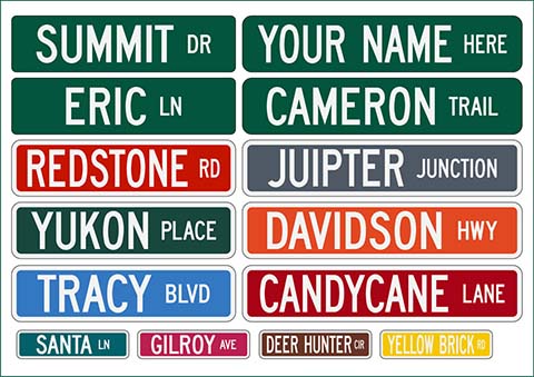 personalized street signs